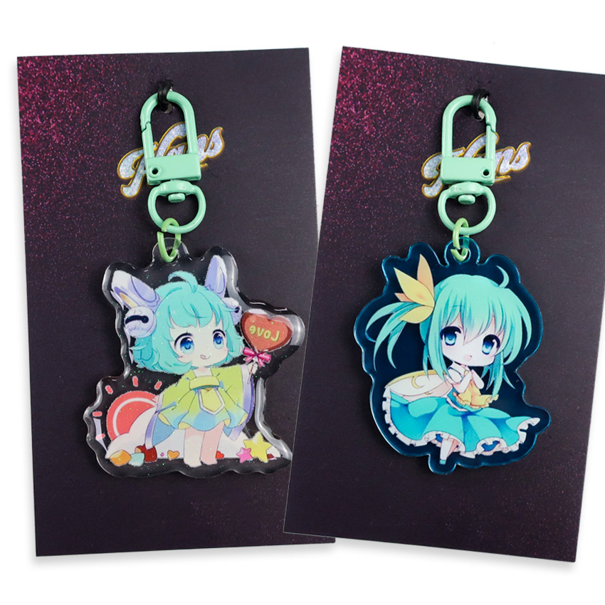 Hot Sale Styles Keychain Double Sided Acrylic Cartoon Key Chain Pendant Anime Accessories Keyring