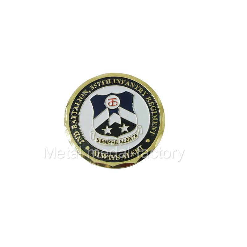 custom armor of gold challenge coin with special edge