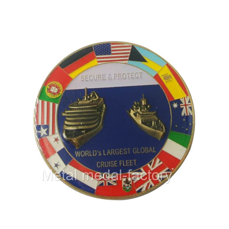 Custom round navy seal challenge coin with epoxy