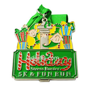 Custom Sport Colorful 5K & Fun Run Medals With Ribbon