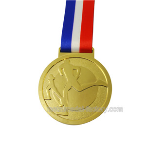 Custom Metal Engraved Running Medal With Gold Plate