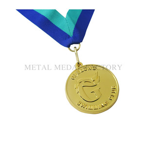 Gold Metal Finisher Trophy Ribbon Medal for Winners