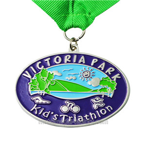 Custom Triathlon kids sport Medals With different Soft Enamel