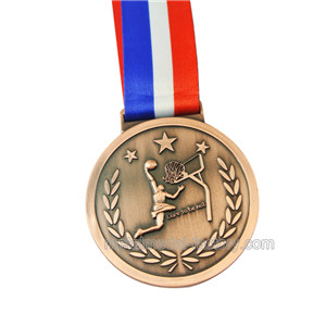 Antique Copper 3D Custom Basketball Medals