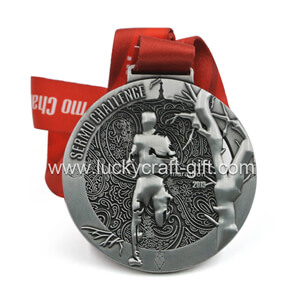 Custom cheap 3d race half marathon sport medals with ribbon