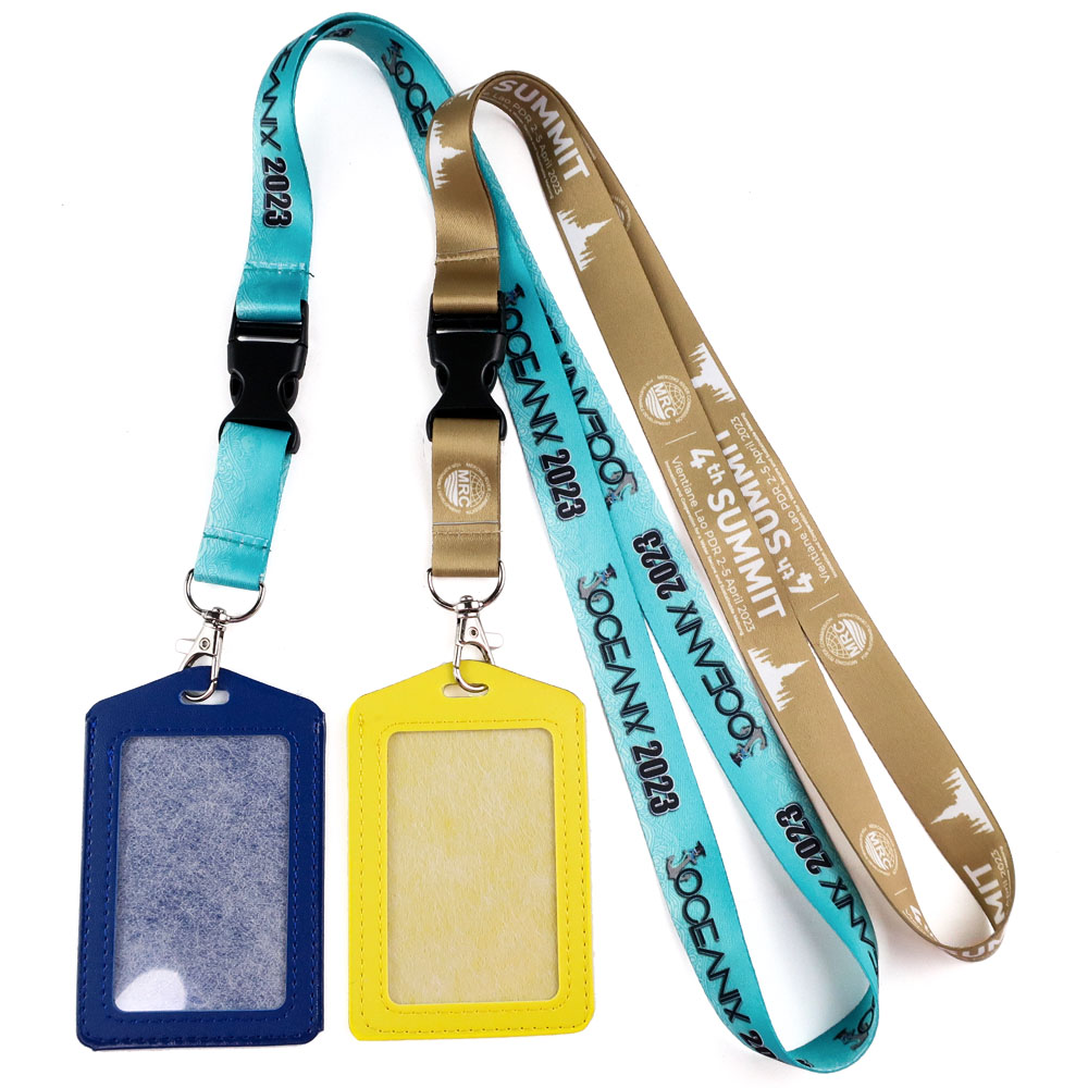 Custom printed blank sublimation neck strap Id badge card holder lanyards customised cheap nylon polyester lanyard with logo