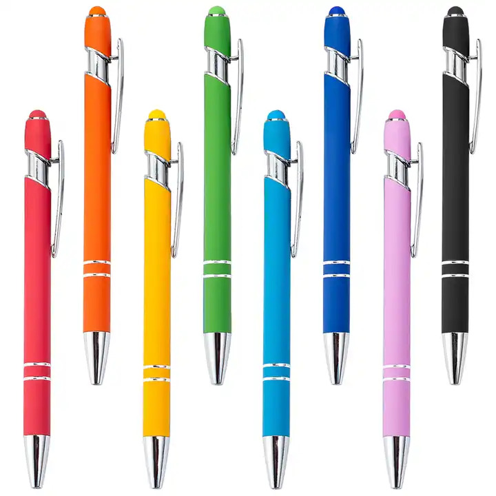 Metallic Ball Custom logo Multifunction Stylus Ballpoint Personnalisable New 2 in 1 Metal Touch Pen