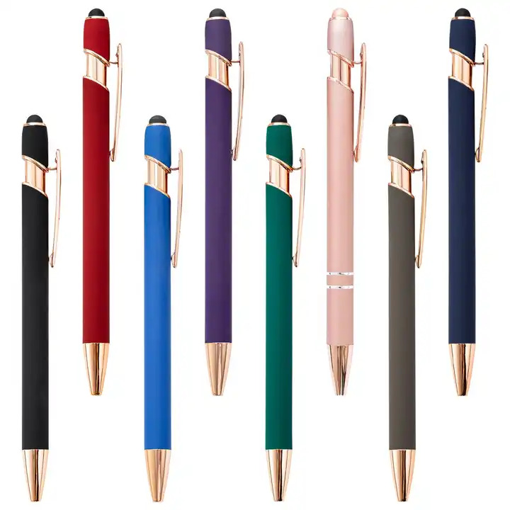 New Arrival Stylus Pen For Touch Screens Ball Point Pen Writing Soft Touch Stylus Metal Ballpoint Pen With Rose Gold Fittings