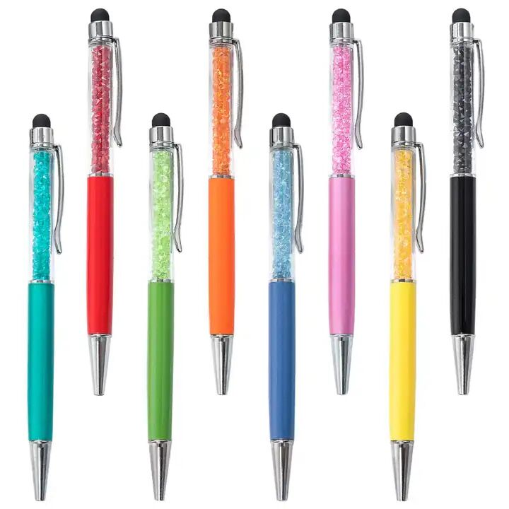 Crystal ball point pen handwriting Touch capacitive screen stylus pen