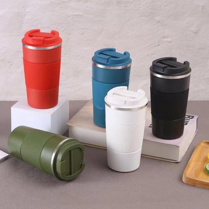 380Ml 510Ml 304 Stainless Steel Coffee Vacuum Cup with Anti-Slip Silicone Ring Vacuum Flask for Office Use Drink Tea & Coffee