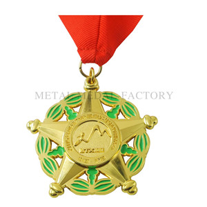 Gold plating star shape personalized medals for kids