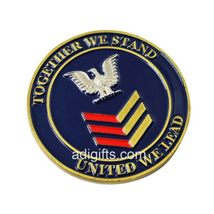 Personal custom antique gold soft enamel 3D challenge coin