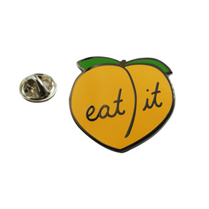 Yellow peach black nickel plate custom made pins