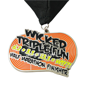 Ellipse Shape Custom Colorful Soft Enamel Half Marathon Finisher Medals
