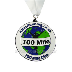 100 Mile Round Running Medal | Black Metal Medal-LuckyGift Medal Ltd