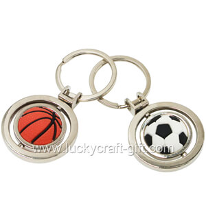 custom metal spinner soccer keychains no minimum